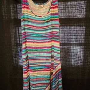 Colorful Striped Sleeveless Dress